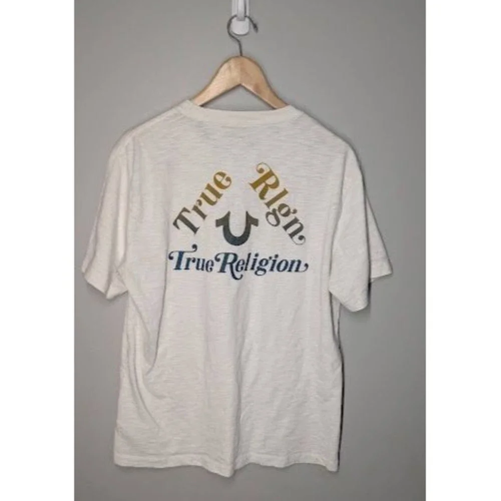 True Religion Triangular Graphic Men's White T-Shirt Size XL